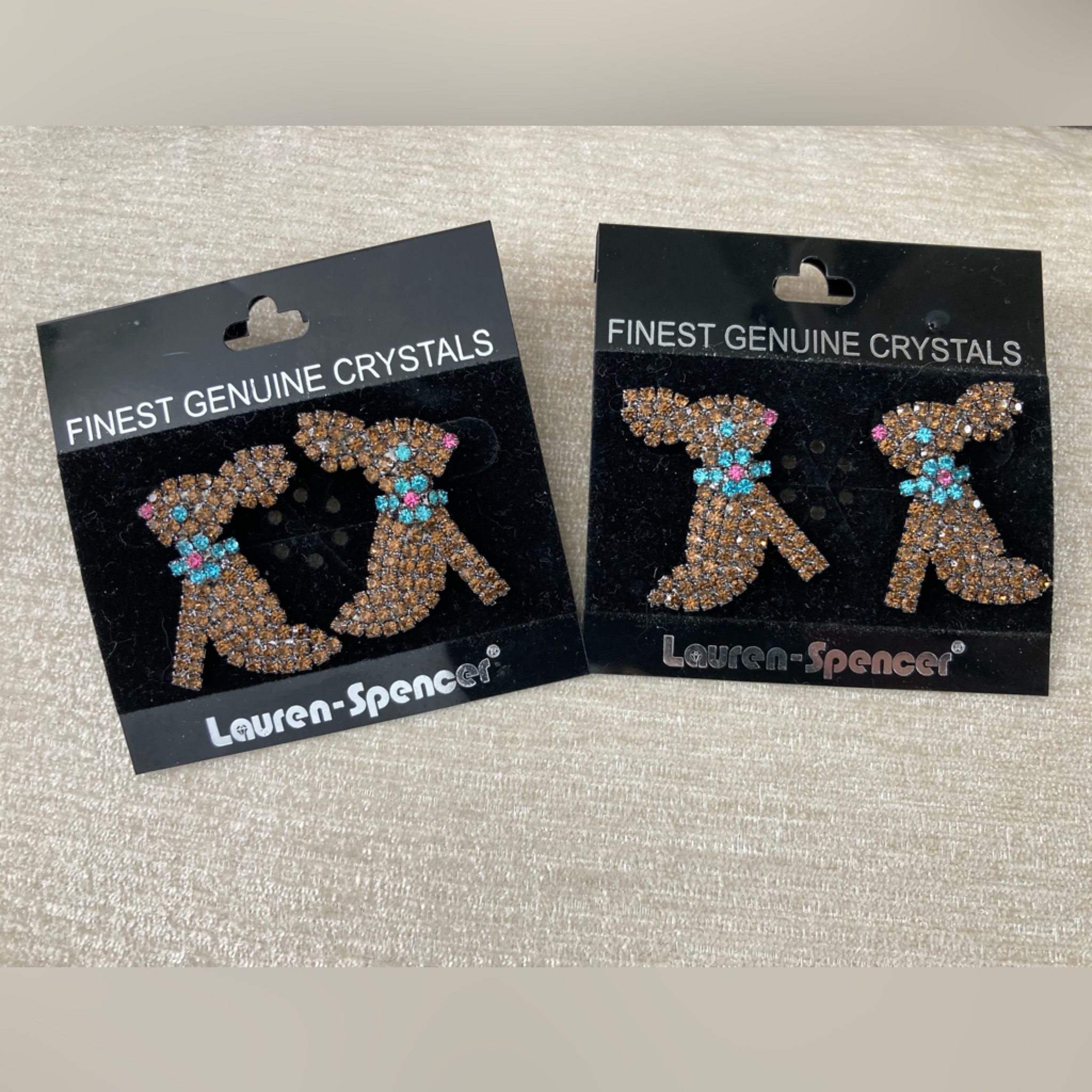 Easter Earrings Genuine Crystals By Lauren Spence Post-Back Rabbit Bunny